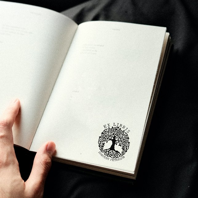 Moderner Baum des Lebens, Buch Ex Libris Gummistempel (Von Creator hochgeladen)