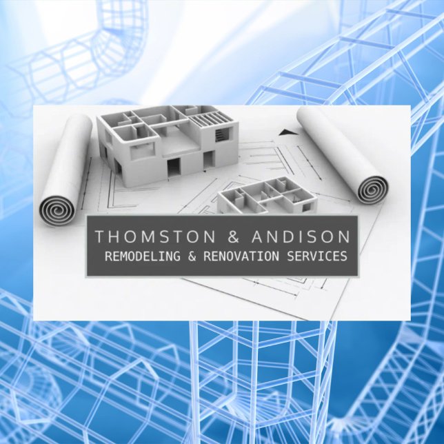 Moderner Baurekonstruktionsunternehmer Visitenkarte (Modern Construction Renovation Builder Contractor Business Card)