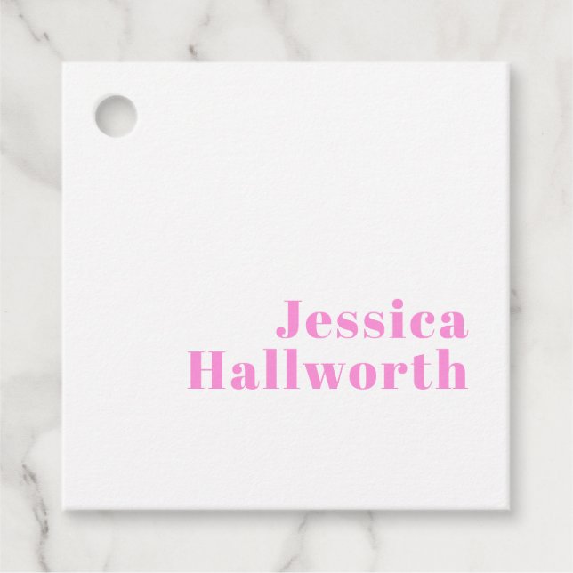 Moderner, bearbeitbarer Firmenname oder Vor- und N Geschenkanhänger (Vorderseite)