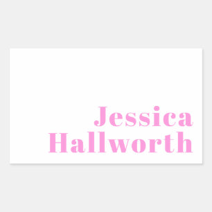 Moderner, bearbeitbarer Firmenname oder Vor- und N Rechteckiger Aufkleber