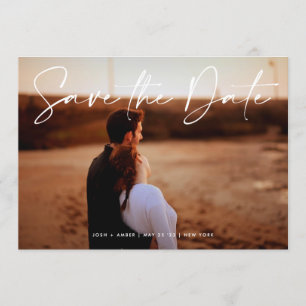 Moderner bearbeitbarer QR-Foto - Save the Date Kar Einladung