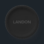 Moderner bearbeitbarer Text | Dunkelgrau und schwa Pappteller<br><div class="desc">Editable Minimalistische Look,  bearbeiten,  wie Sie möchten!</div>