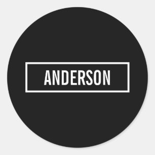 Moderner bearbeiteter Text in weißem Logo-Rahmen Runder Aufkleber