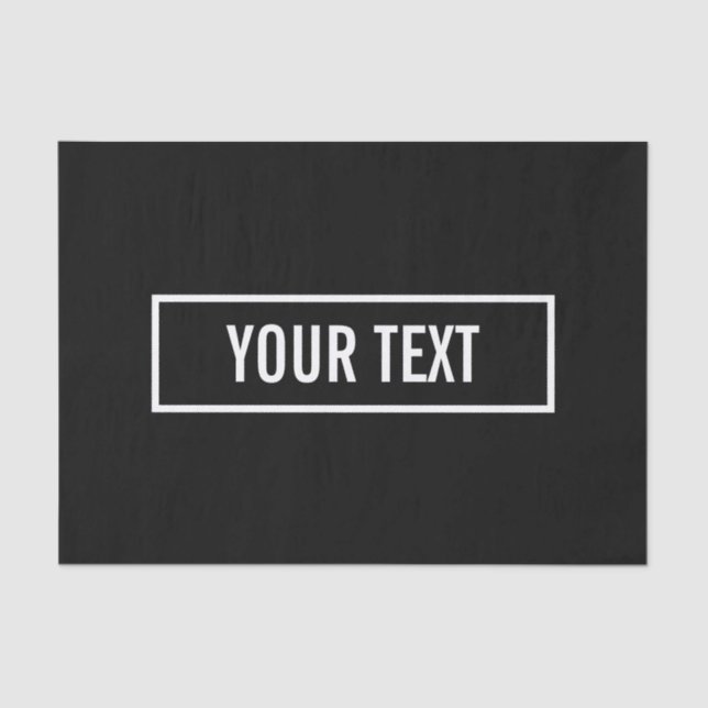 Moderner bearbeiteter Text in weißem Logo-Rahmen Seidenpapier (Vorderseite)