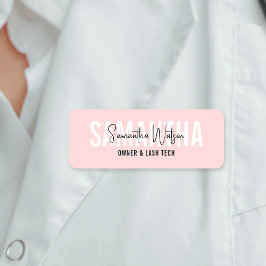 Moderner Beauty Lash Salon Blush Pink Ästhetikerin Namensschild