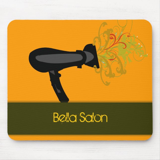 Moderner Beauty Orange Salon Mousepad (Vorne)