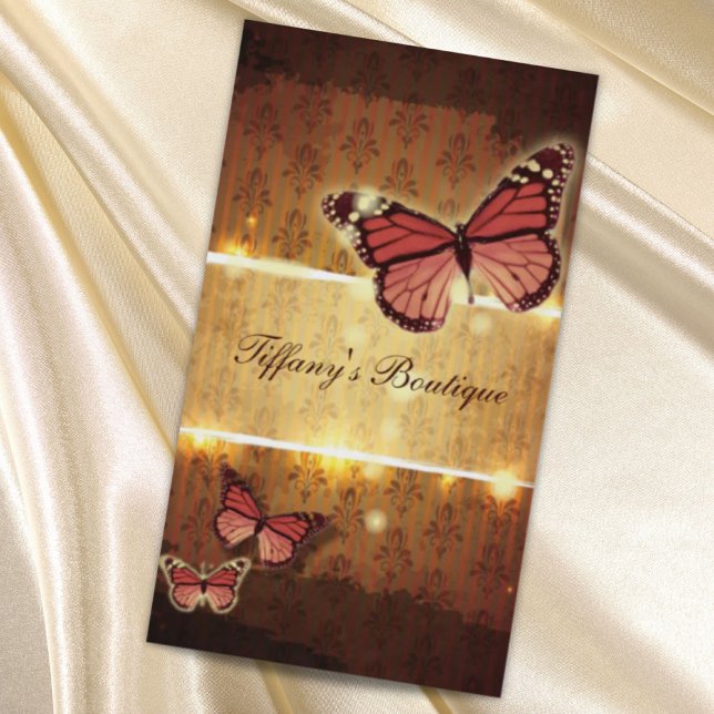 Moderner Beauty-Salon mit stilvollem Schmetterling Visitenkarte (Modern fashion beauty salon stylish butterfly business card)