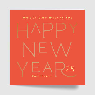 Moderner, benutzerdefinierter Text glücklich Neue  Feiertagskarte