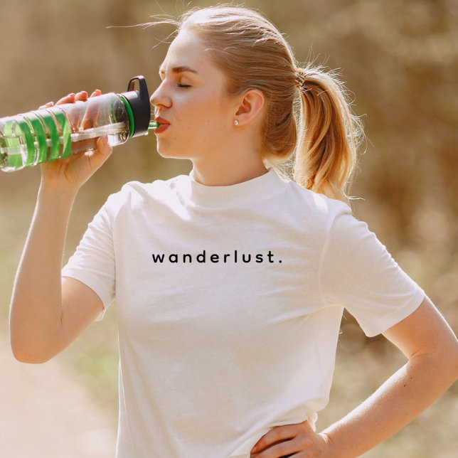 Moderner, benutzerdefinierter Wanderlust-Text schw T-Shirt (Modern Custom text wonderlust t-shirt)
