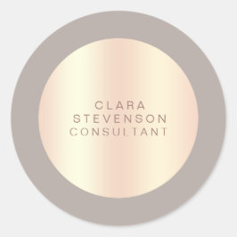 Moderner Berater für Kupfergold & Graue Rose Runder Aufkleber