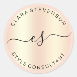 Moderner Berater für Rose aus Kupfer Runder Aufkleber