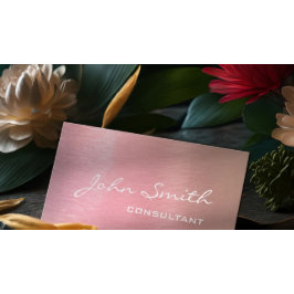 Moderner Beruflicher Berater Pink Rose Gold Foil Visitenkarte
