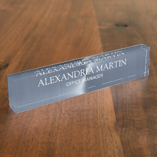 Moderner Beruflicher Blue Job Title Desk Namensplakette