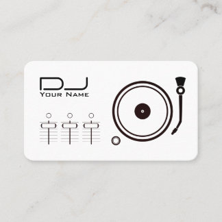Moderner beruflicher DJ-Player in Schwarzweiß Visitenkarte