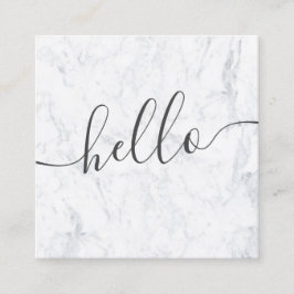 Moderner beruflicher eleganter weißer Marmor hallo Quadratische Visitenkarte