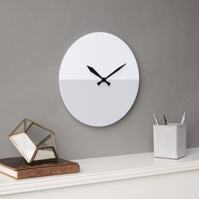 Moderner Beruflicher hellgrauer Farbblock Große Wanduhr (Büro)