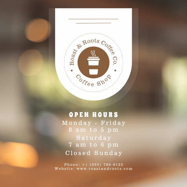 Moderner Beruflicher Kaffee Fensteraufkleber (Von Creator hochgeladen)