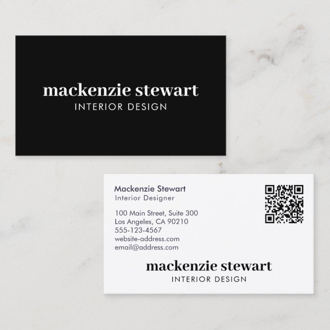 Moderner Beruflicher QR-Code Visitenkarte (Vorne/Hinten)
