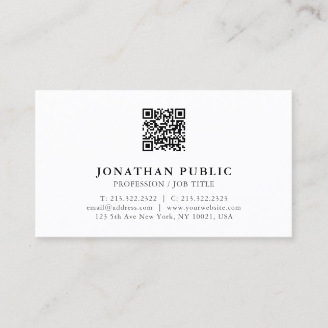 Moderner Beruflicher QR-Code Visitenkarte (Vorderseite)