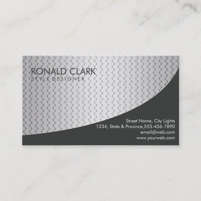 Moderner Beruflicher schwarzer Silbermetall Visitenkarte (Vorderseite)