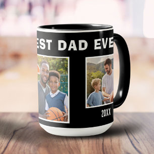 Moderner Best Dad Ever 3 Foto-Collage Vater Tasse