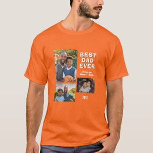 Moderner Best Dad Ever 3 Fotocollage Vatertag T-Shirt