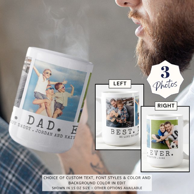 Moderner BEST VATER EVA 3 Fotos Personalisiert Kaffeetasse (Von Creator hochgeladen)