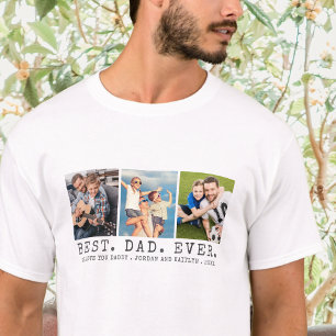 Moderner BEST VATER EVA 3 Fotos Personalisiert T-Shirt