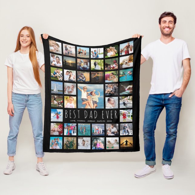 Moderner BEST VATER EVER 41 FotoCollage Black Fleecedecke (Beispiel)