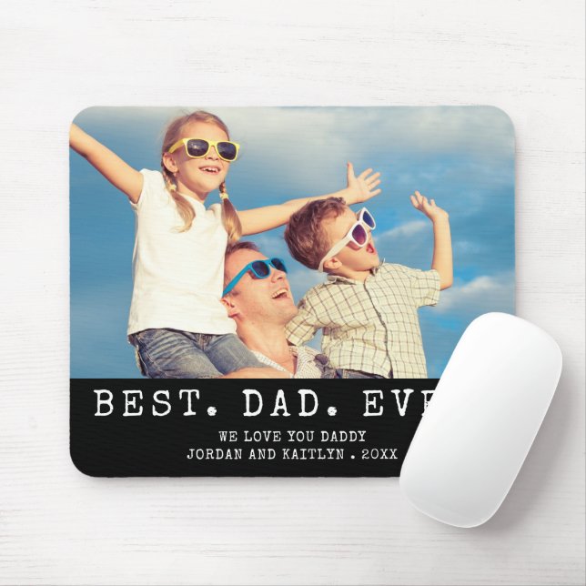 Moderner BEST VATER JE Ein Foto Personalisiert Mousepad (Mit Mouse)