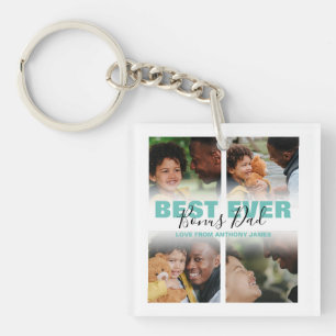 Moderner Bester Bonus-Papa   Fotocollage Schlüsselanhänger