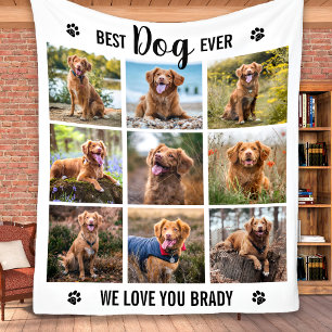 Moderner Bester Hund je weiße FotoCollage Fleecedecke