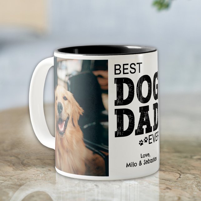 Moderner bester Hunde-Vater je benutzerdefinierter Zweifarbige Tasse (Von Creator hochgeladen)