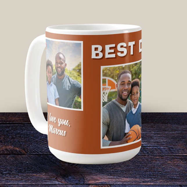 Moderner bester Vater je 3 Foto Collage Vater Kaffeetasse (Von Creator hochgeladen)