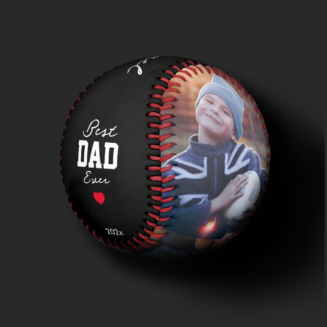 Moderner bester Vater je 3 Foto Collage Vatertag Baseball (Von Creator hochgeladen)