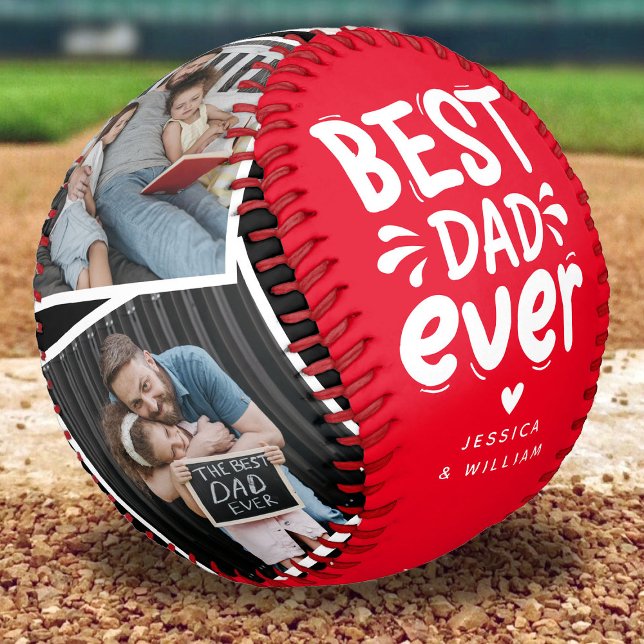 Moderner bester Vater je 4 Foto Federn Geschenk Baseball (Von Creator hochgeladen)