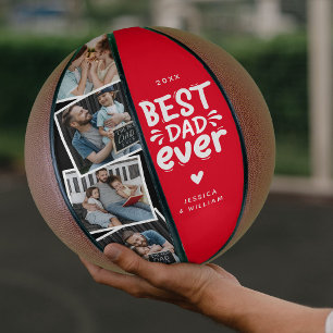 Moderner bester Vater je 4 Foto Federn Geschenk Basketball