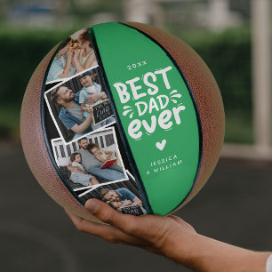 Moderner bester Vater je 4 Foto Federn Geschenk Basketball