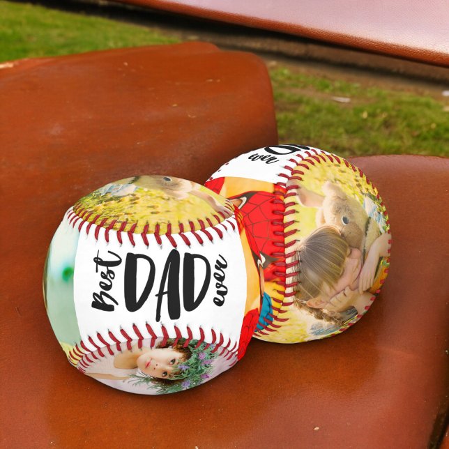 Moderner Bester Vater je 5 Foto Gitter Collage Vat Baseball (Modern Best Dad ever 5 photos grid collage father Baseball)