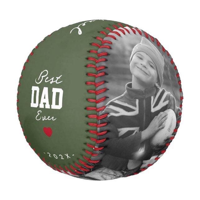 Moderner bester Vater je Grüner Individuelle Name Baseball (Schrägansicht)