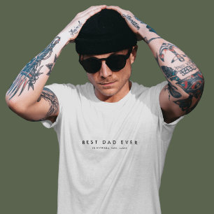 Moderner bester Vater je Individuelle Name Weiß T-Shirt