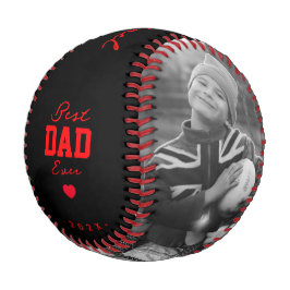 Moderner Bester Vater je Schwarz Roter Individuell Baseball