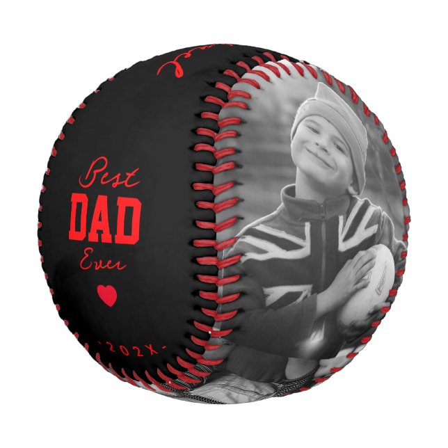 Moderner Bester Vater je Schwarz Roter Individuell Baseball (Schrägansicht)