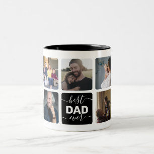 Moderner bester VATER je Script Einfach 9 Foto Col Zweifarbige Tasse