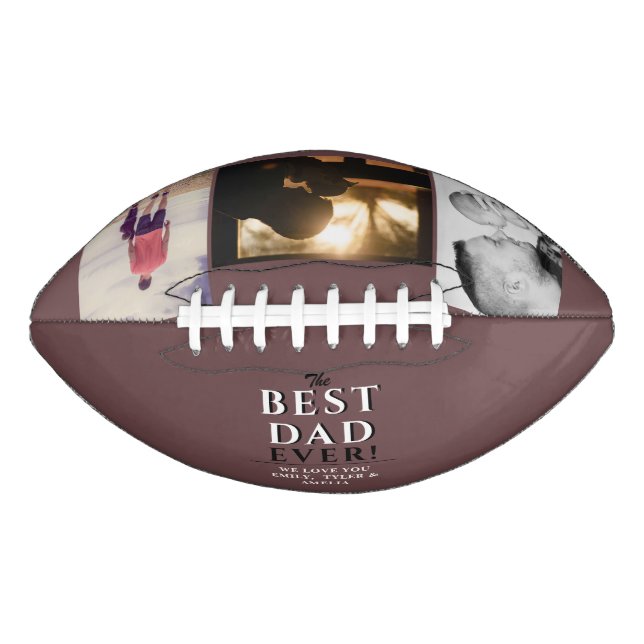 Moderner Bester Vater je Vatertag 3 FotoCollage Football (Vorderseite)