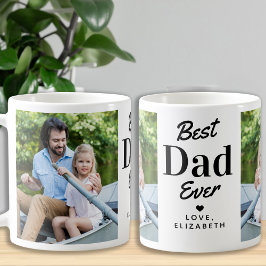 Moderner bester VATER je Vatertag Custom 2 Foto Kaffeetasse