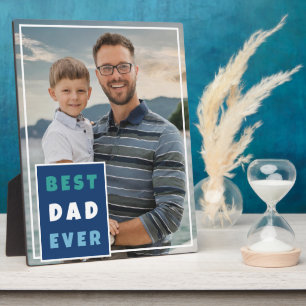 Moderner bester Vater je Volles Foto Vatertag Fotoplatte