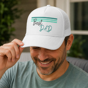 Moderner Bester Vater Türkisschrift Vater Tag Truckerkappe