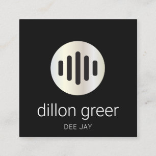 Moderner Black Audio Music DJ Quadratische Visitenkarte