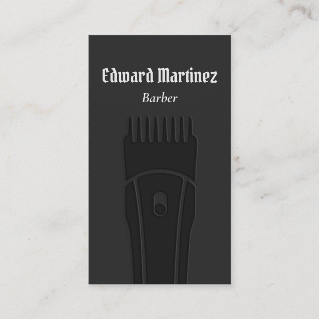 Moderner Black Barber Shop Barbershop Hair Clipper Visitenkarte (Vorderseite)